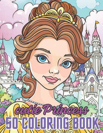 coloring book for kids 8 12: 50 Princess Coloring book