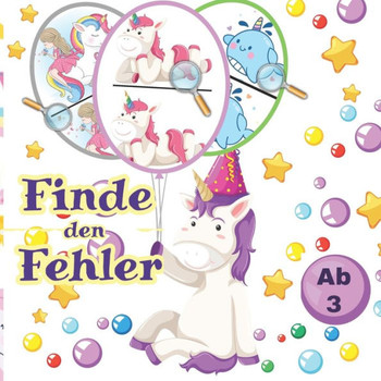 Finde den Fehler: Einhorn rätselbuch für kinder ab 3.