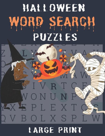 Halloween Word Search Puzzles: Large Print Scary Word Search Puzzles - Large Print