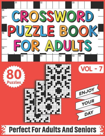 Crossword Puzzle Book For Adults: 80 Logic Game Relaxing Crossword Puzzles Book For Senior Adults Men And Women - Large Print