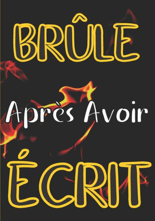 Brûle après avoir écrit: Repoussez vos limites, réfléchissez à votre passé, présent et futur, et créez un livre secret qui vous concerne, et ju