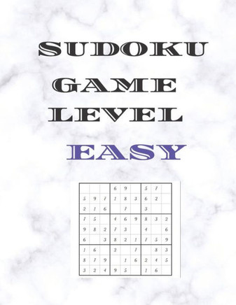 Sudoku Game Level Easy: Large sized sudoku number puzzle book