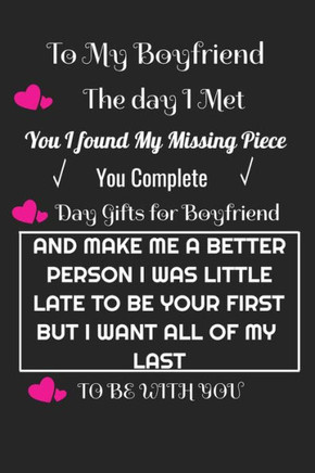 To My Boyfriend the Day I Met You I Found My Missing Piece: Cute Valentines Day Gifts for Boyfriend, Couples Gifts for Boyfriend From Girlfriend ... 6