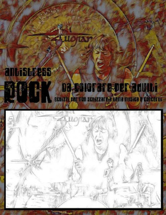 Antistress Rock da colorare per adulti: schizzi per non schizzare a tema musica e concerti