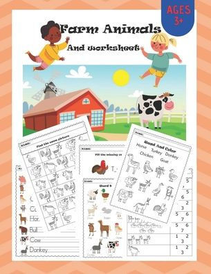 Farm Animals: Tracing, Counting, Coloring, Reading Practice workbook for Pre K, Kindergarten and Kids Ages 3-6 activity books
