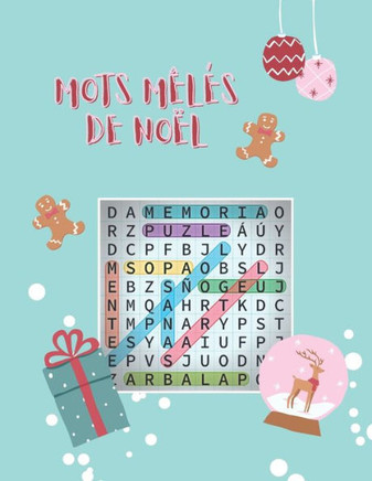 Mots mêlés de Noël: Mots cachés pour Adultes 32 puzzles 800 mots gros caractères.