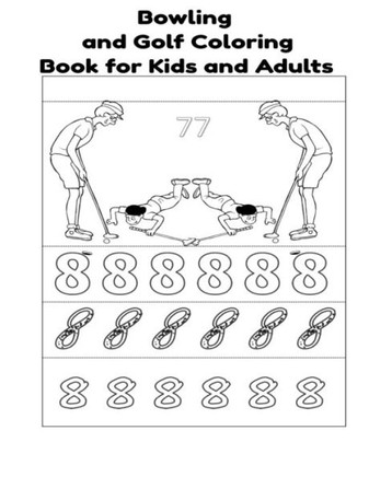 Bowling and Golf Coloring Book for Kids and Adults