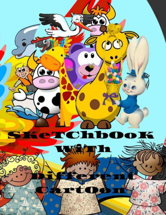 sketchbook with different cartoon: 8.5x11 inch 50 pages Drwing book Contains various graphics and extra white page for creativity in drawing different