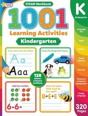 1001 STEAM Kindergarten Activity Workbook: Practice Sight Words, Phonics, Numbers, Math, Art, and More | Reading and Writing Skills - 320 Pages (Ages 4 and Up) (1001 Activity Books)