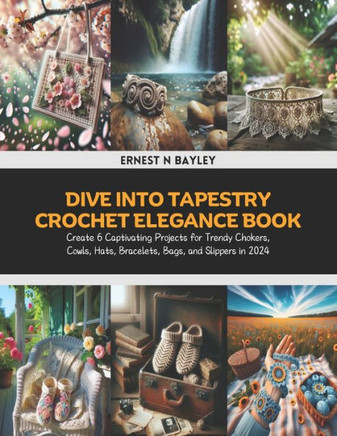 Dive into Tapestry Crochet Elegance Book: Create 6 Captivating Projects for Trendy Chokers, Cowls, Hats, Bracelets, Bags, and Slippers in 2024