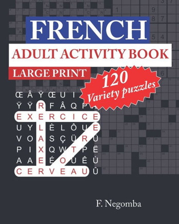 French Adult Activity Book Large Print - Large Print