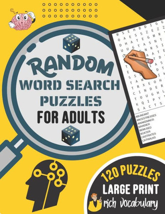 Random Word Search Puzzles For Adults: Word search puzzle books for adults Multiple Topics, Random Words 120 (15x15) grids with solutions