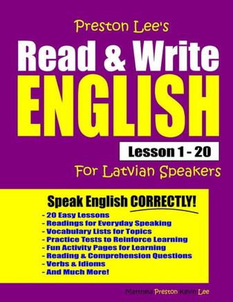 Preston Lee'S Read And Write English Lesson 1 - 20 For Latvian Speakers