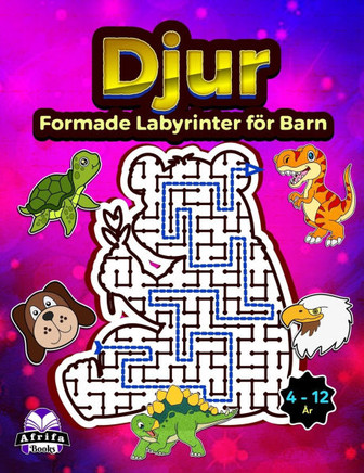 Djurformade labyrinter för barn i åldrarna 4-12, aktivitetsböcker för labyrint för barn: fåglar, vilda, gårds- och tamdjurspussel, Roliga problemlösni