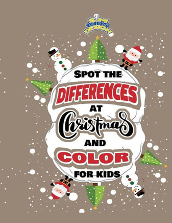 Spot the differences at Christmas and color for kids: pages puzzle funny gift-spots the distinctions+Solutions