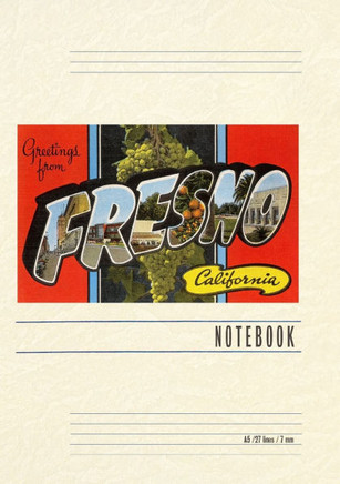 Vintage Lined Notebook Greetings from Fresno, California