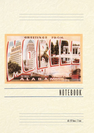 Vintage Lined Notebook Greetings from Mobile