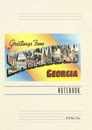 Vintage Lined Notebook Greetings from Savannah
