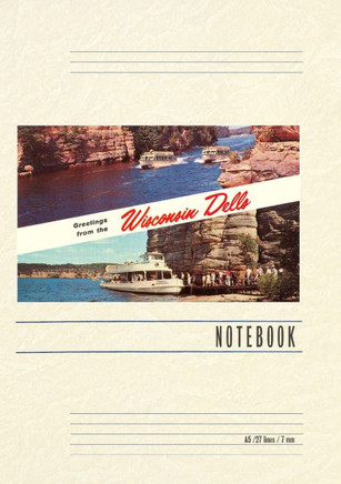 Vintage Lined Notebook Greetings from Wisconsin Dells