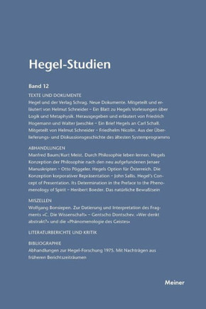 Hegel-Studien / Hegel-Studien Band 12 (1977)