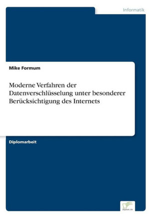 Moderne Verfahren der Datenverschlüsselung unter besonderer Berücksichtigung des Internets Moderne Verfahren der Datenverschlüsselung unter besonderer Berücksichtigung des Internets