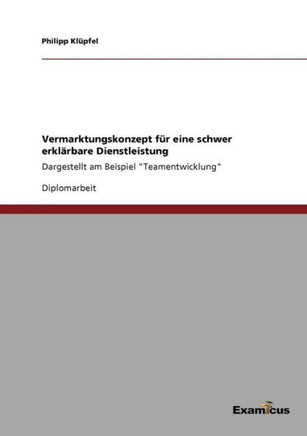 Vermarktungskonzept für eine schwer erklärbare Dienstleistung: Dargestellt am Beispiel ""Teamentwicklung""