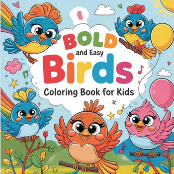 Birds Coloring Book for Kids: Activity Book for Kids with Birds, Coloring Book for Kids, Simple Coloring Books for Children Ages 4-8