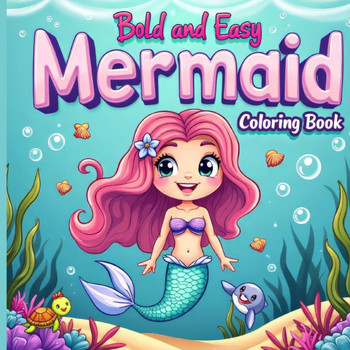 Mermaid Activity Book for Kids Ages 3+: Bold and Easy Coloring Book, Bold & Easy Coloring Pages for Kids