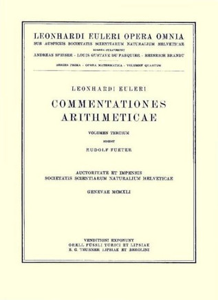 Commentationes Arithmeticae 3rd Part