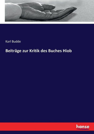 Beitr?ge zur Kritik des Buches Hiob