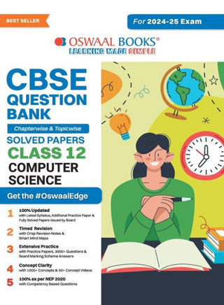 Oswaal CBSE Question Bank Class 12 Computer Science, Chapterwise and Topicwise Solved Papers For Board Exams 2025