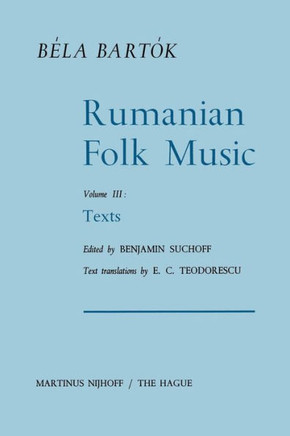 Rumanian Folk Music: Texts