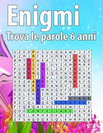 enigmi trova le parole 6 anni: Libri di giochi con parole - Passatempi Enigmistica e attivita per bambini 6 anni - Parole intrecciate lettere Grandi