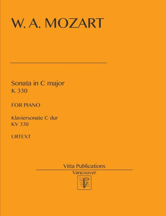 W. A. Mozart. Sonata In C Major Kv 330