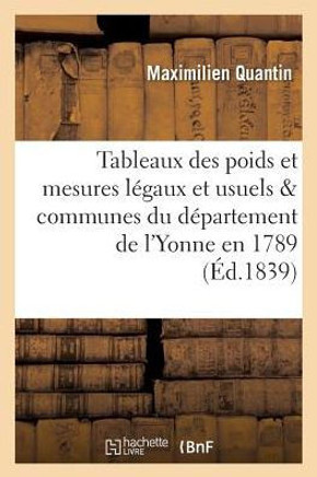 Tableaux Des Poids Et Mesures L?gaux Et Usuels: Pr?c?d?s de Recherches Sur Les Poids: Et Mesures En Usage Dans Toutes Les Communes Du D?partement de l