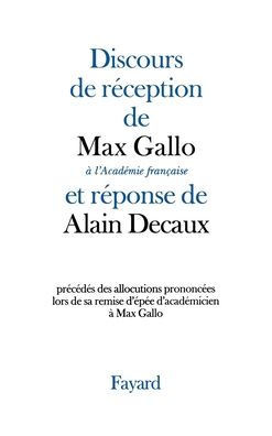 Discours de r?ception ? l'Acad?mie fran?aise