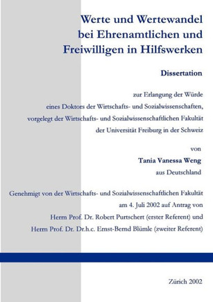 Werte und Wertewandel bei Ehrenamtlichen und Freiwilligen in Hilfswerken