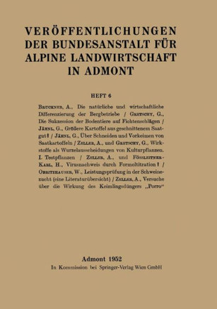 Ver?ffentlichungen Der Bundesanstalt F?r Alpine Landwirtschaft in Admont