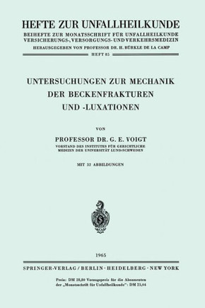 Untersuchungen Zur Mechanik Der Beckenfrakturen Und -Luxationen