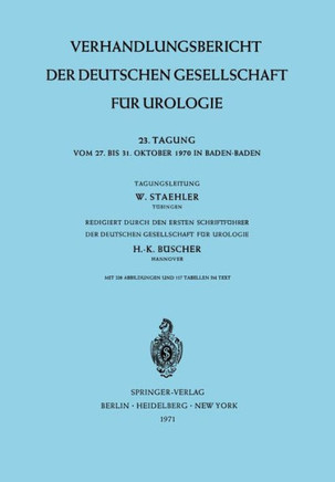 23. Tagung Vom 27. Bis 31. Oktober 1970 in Baden-Baden