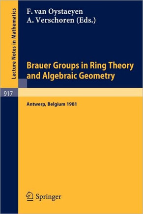 Brauer Groups in Ring Theory and Algebraic Geometry: Proceedings, University of Antwerp U.I.A., Belgium, August 17-28, 1981