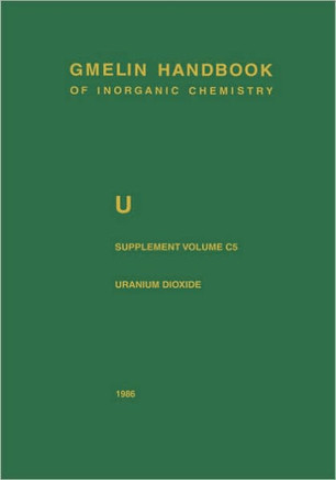 U Uranium: Supplement Volume C5 Uranium Dioxide, Uo2, Physical Properties. Electrochemical Behavior