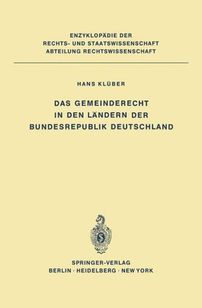 Das Gemeinderecht in Den L?ndern Der Bundesrepublik Deutschland