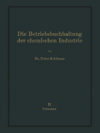 Die Betriebsbuchhaltung Der Chemischen Industrie