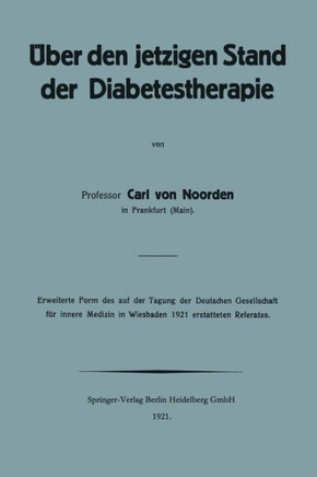 ?ber Den Jetzigen Stand Der Diabetestherapie