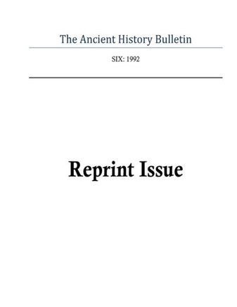 Ancient History Bulletin Volume Six