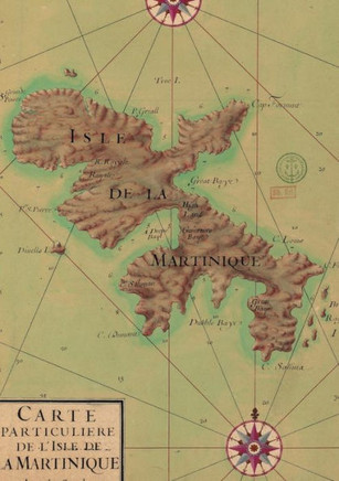 Carnet Lign??Carte de la Martinique, 1753