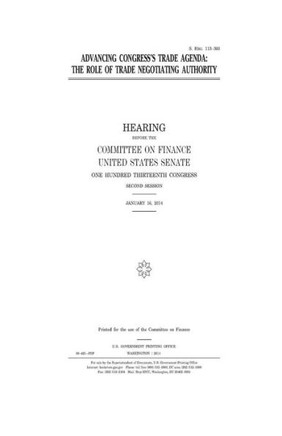 Advancing Congress's trade agenda: the role of trade negotiating authority