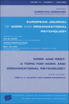 Work and Rest: A Topic for Work and Organizational Psychology: A Special Issue of the European Journal of Work and Organizational Psychology