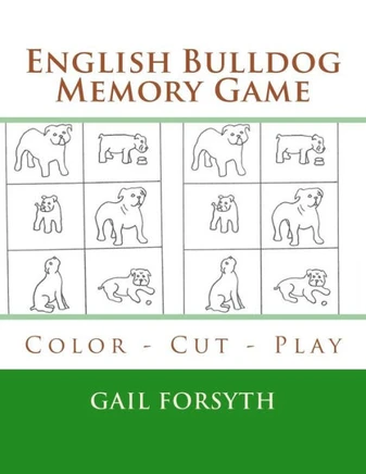 English Bulldog Memory Game: Color - Cut - Play